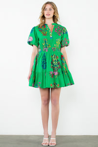 Puff Sleeve Floral Dress