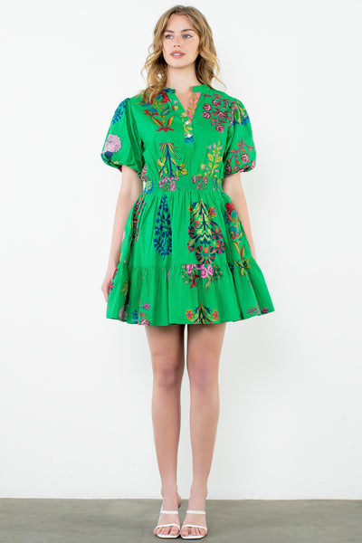 Puff Sleeve Floral Dress