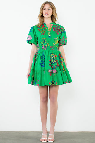 Puff Sleeve Floral Dress