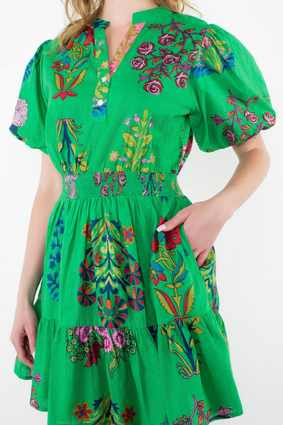 Puff Sleeve Floral Dress