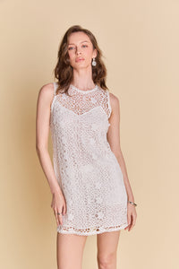 White Crochet Mini Dress (1)