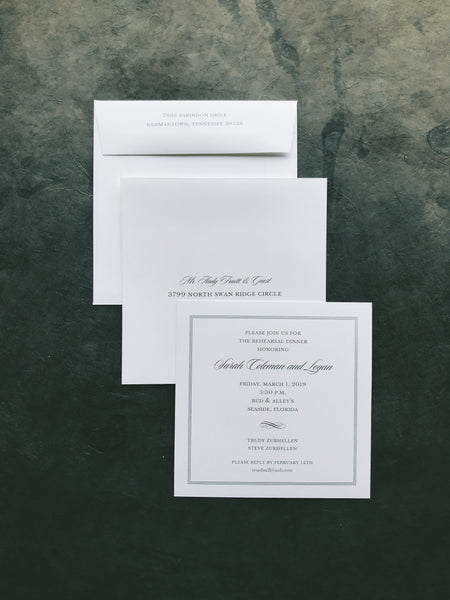 Sarah Coleman and Logan - Rosemary Beach Wedding Invitations