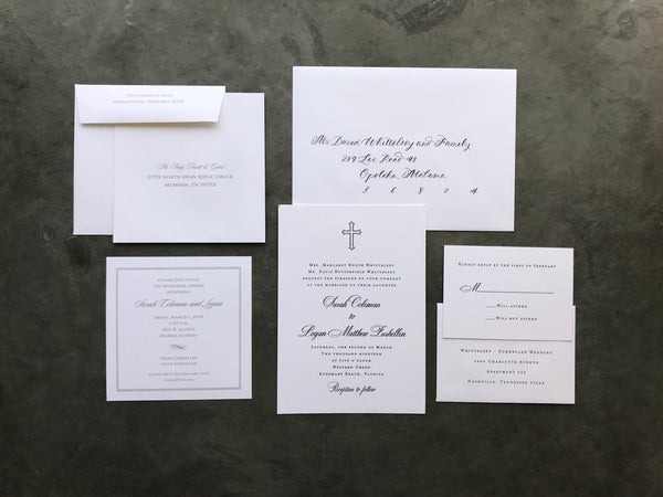 Sarah Coleman and Logan - Rosemary Beach Wedding Invitations