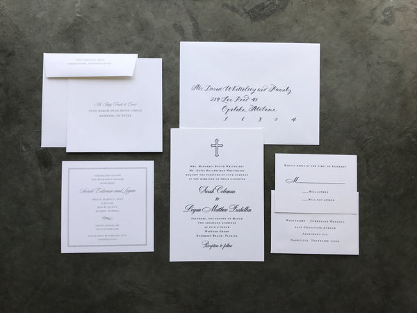 Sarah Coleman and Logan - Rosemary Beach Wedding Invitations