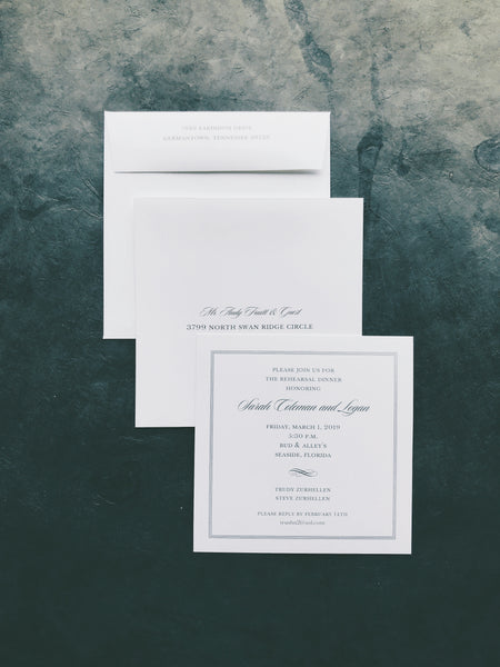 Sarah Coleman and Logan - Rosemary Beach Wedding Invitations