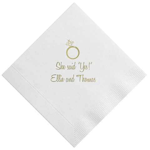 She said Yes Proposal and Engagement Napkins