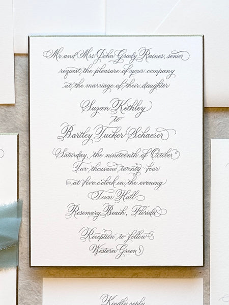 Suzie and Tucker - Rosemary Beach Wedding Invitations