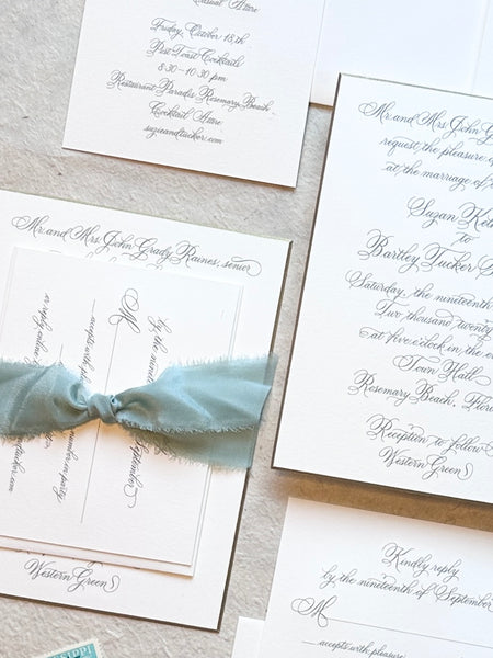 Suzie and Tucker - Rosemary Beach Wedding Invitations