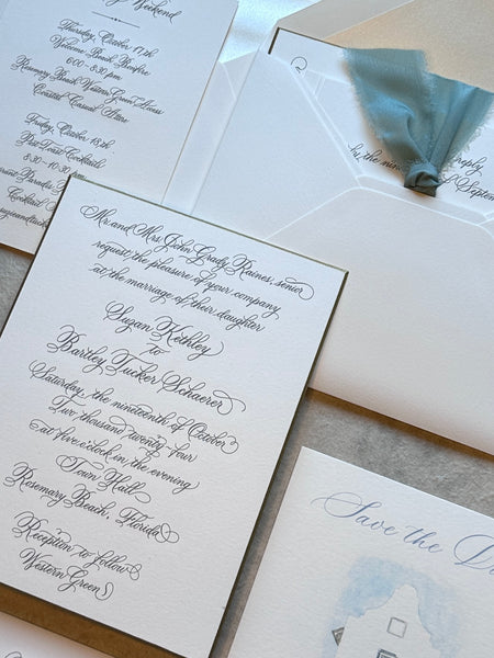 Suzie and Tucker - Rosemary Beach Wedding Invitations