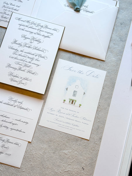 Suzie and Tucker - Rosemary Beach Wedding Invitations
