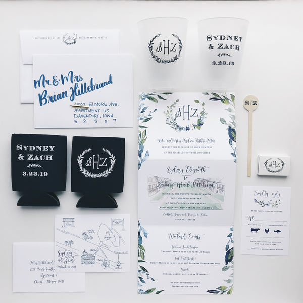 Sydney and Zach - Rosemary Beach Wedding Invitations