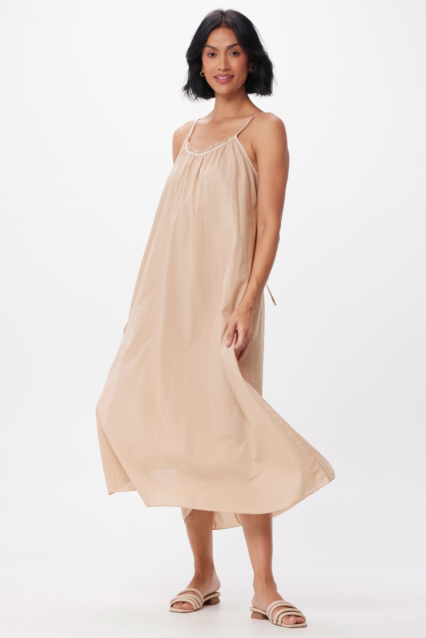 Ronda Sand Cotton Tie Back Maxi