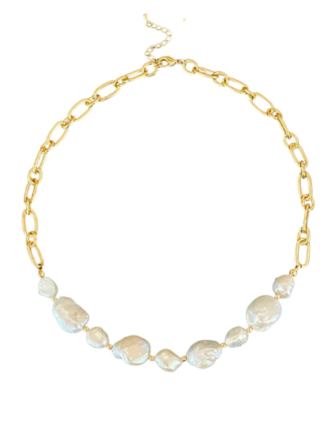 Sea Pearl Gold Chain Necklace