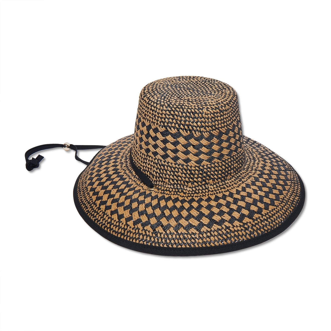 Lele Sadoughi Checkered Straw Hat - Neutral Night Brielle