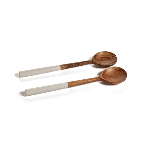 Mango Wood Salad Servers Resin Handles