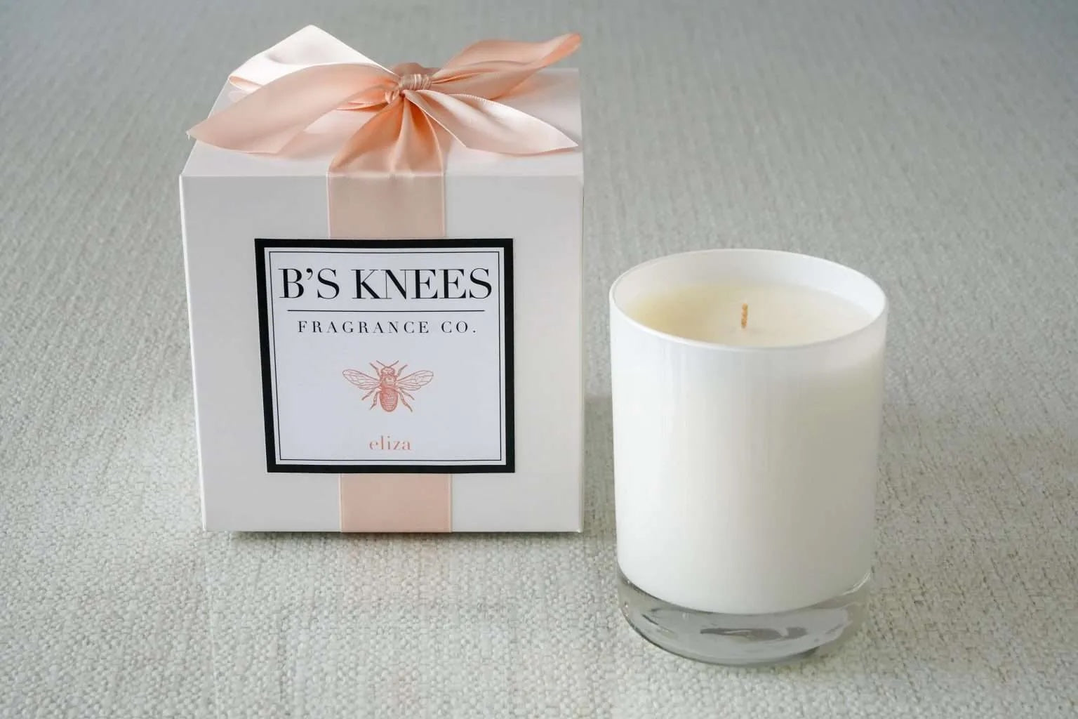 Bs Knees 1-Wick White Glass Candle