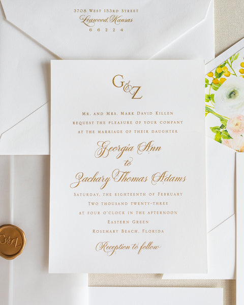 Georgia and Zachary - Rosemary Beach Wedding Invitations