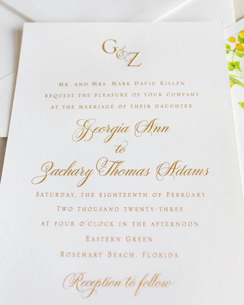 Georgia and Zachary - Rosemary Beach Wedding Invitations