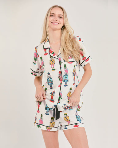 Holiday March Pajama Shorts Set