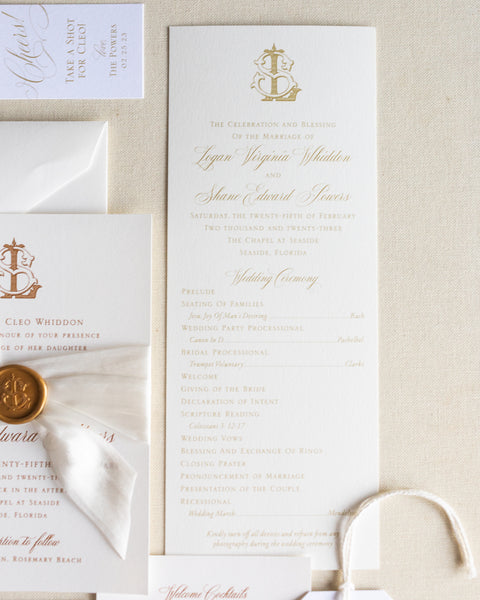 Logan and Shane - Rosemary Beach Wedding Invitations
