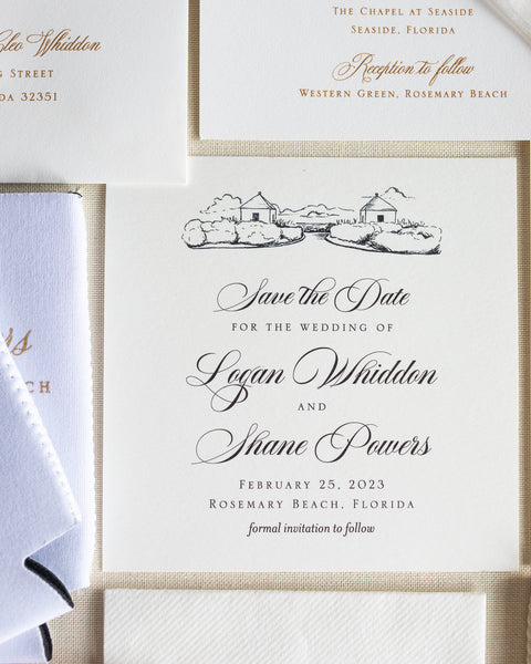 Logan and Shane - Rosemary Beach Wedding Invitations