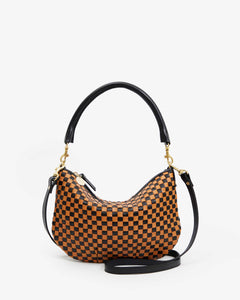 Petit Moyen Messenger - Black & Natural Woven Checker