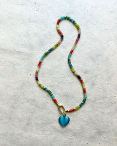 Solara Necklace with Aqua Crush Heart
