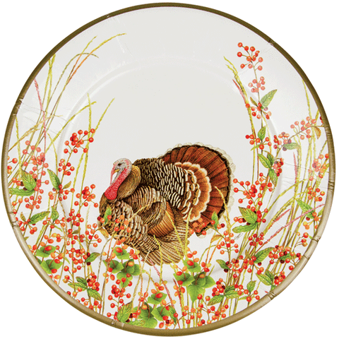 Caspari Turkey and Berries Salad Plates