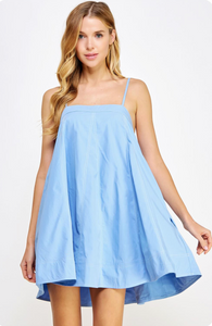 Chambray Mini Top Stitch Dress