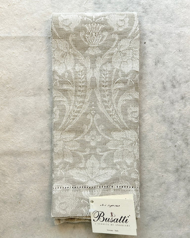Donna Di Coppe Taupe Hemstitch Guest Towel (Col. 37)