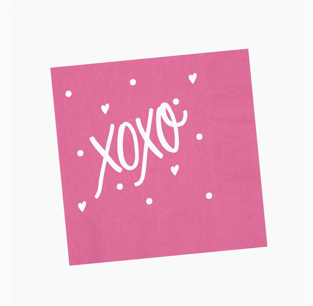 XOXO Valentine Napkins Hot Pink with White Foil