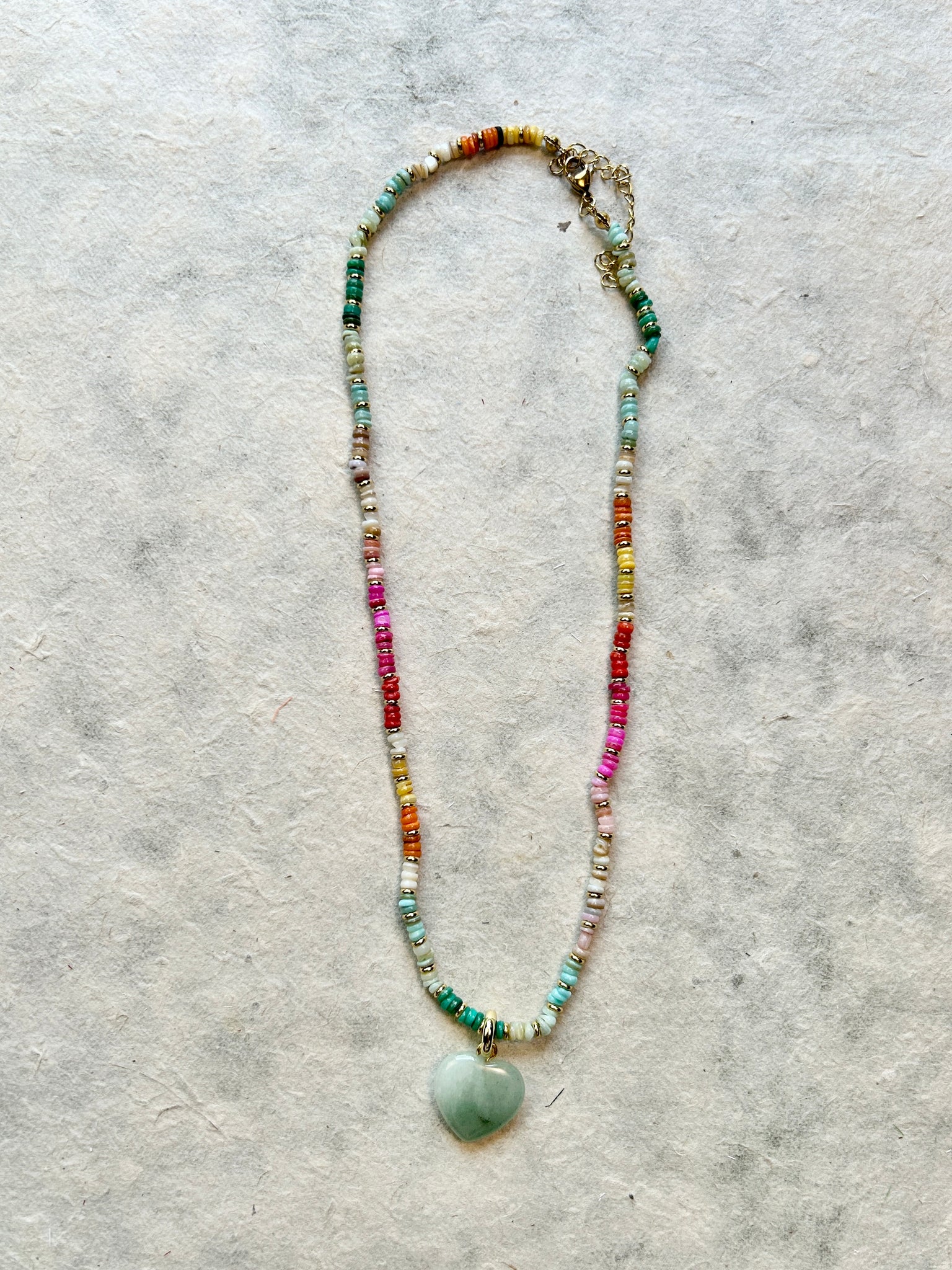 Rio Necklace with Sage Crush Heart