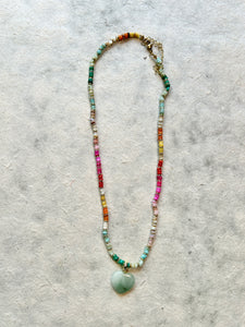 Rio Necklace with Sage Crush Heart