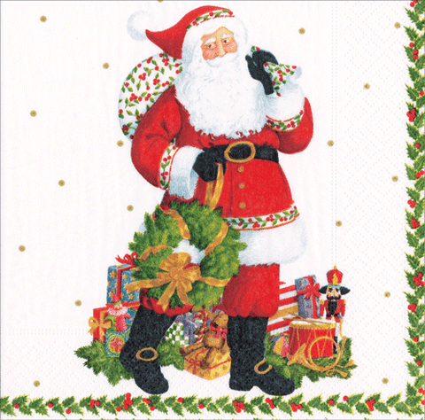 Caspari Jolly St. Nick Paper Tableware