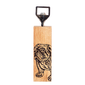 Oak Bottle Opener - Bulldog