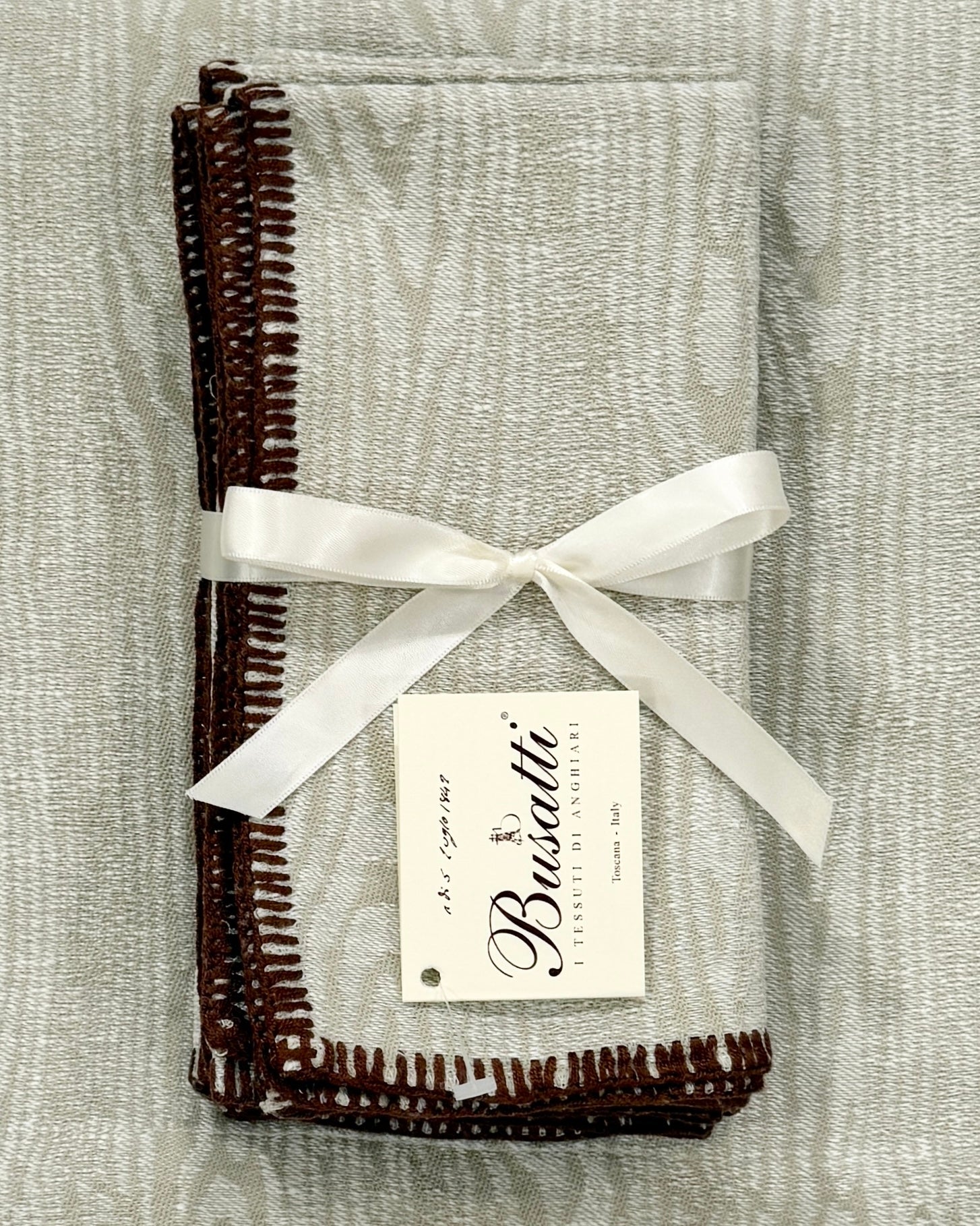 Set of 4 Betulla Ivory Contrast Trim Napkins (COL.20 SIENA STITCH CF66)