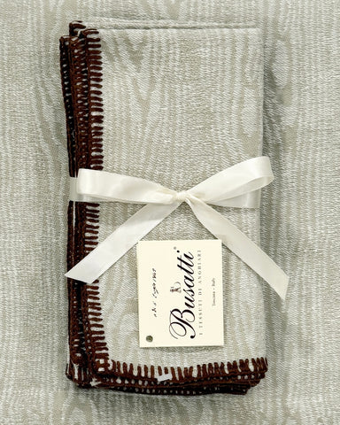 Set of 4 Betulla Ivory Contrast Trim Napkins (COL.20 SIENA STITCH CF66)