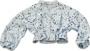 Light Blue Floral Lace Top