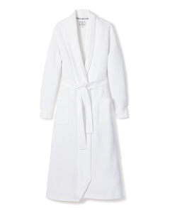 Women's Pima Ophelia Robe in White Jacquard by Petite Plume