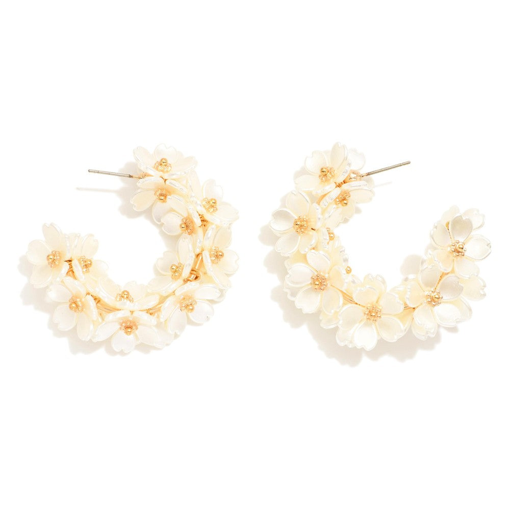 Pearl Flower Medium Earrings
