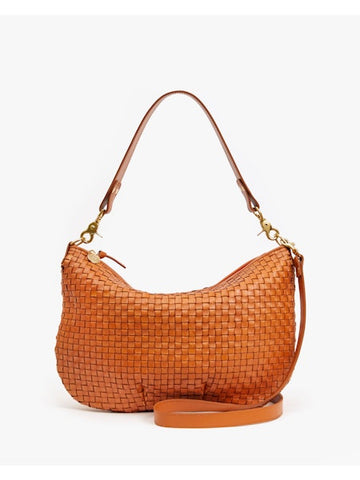 Clare V. Moyen Messenger - Natural Woven Checker