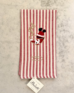 Santa Coupe on Red Pomelo Kitchen Towel (COL.2 EMBR.BABBO NAT BICCH)