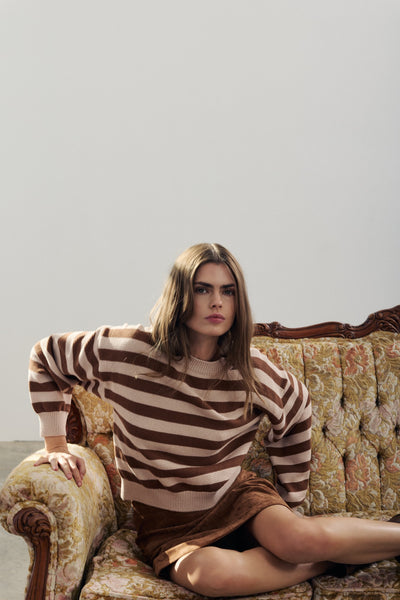 Lila Top - Moka Stripes