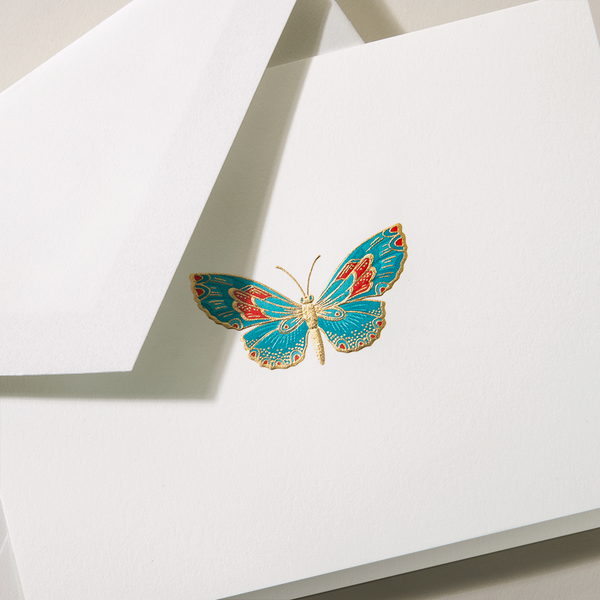 Crane Hand Engraved Butterfly Note - 25 ct