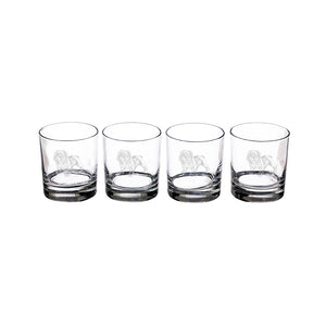 4 Glass Tumblers - Bulldog