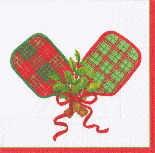 Caspari Christmas Pickleball Paper Tableware