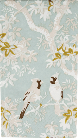 Caspari Scenic Songbirds Celadon Paper Tableware