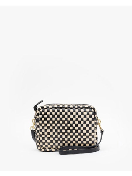 Clare V. Black & Cream Woven Checker