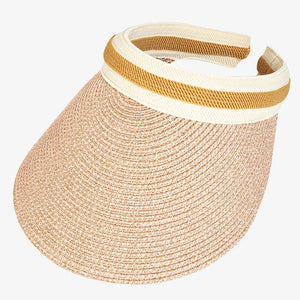 Fashion Straw Visor Hat - Tan