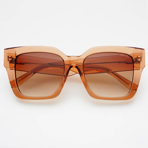 Bon Chic Acetate Oversized Square Sunglasses: Crystal Brown